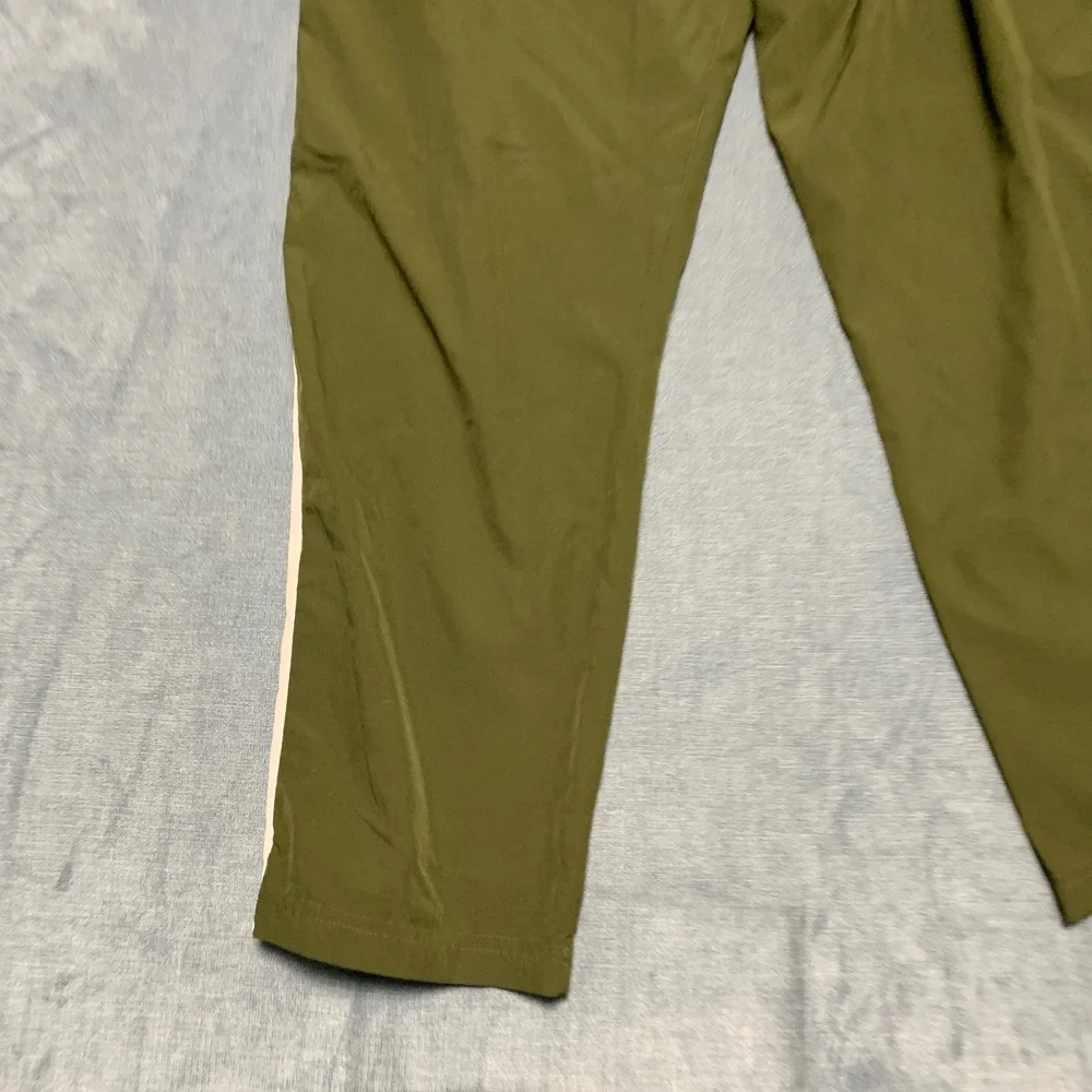 Adidas Track Pants Mens XL Green 3 Stripes Performance Gym Drawstring Waist